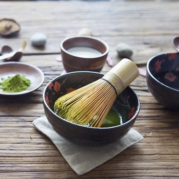 יפנית משחק ערכת תה(6 יח') - משחק במבוק להקציף כפית תה, תה טקס הערכה