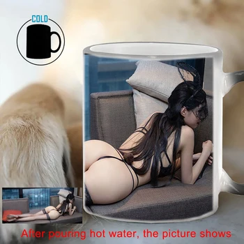 יצירתי היופי סקסית חזרה רגישים לחום כוס BSKT-201 כוסות קפה דהוי ספל קפה אנימה Thermosensitive ספלים Drinkware
