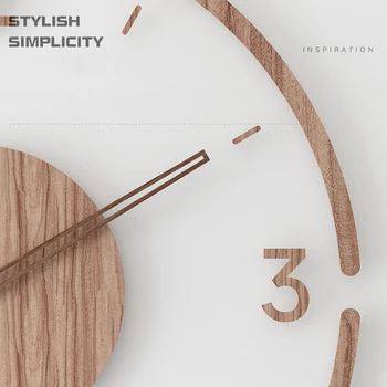 יצירתי שעון קיר עץ השקט שעון קיר דקורטיבי גדול מופעל על סוללה ללא מתקתק אנלוגי שעון רטרו עבור הסלון