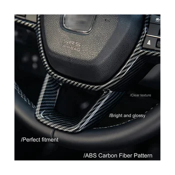 כיסוי גלגל הגה לקצץ עיצוב פנים עבור הונדה סיוויק 11 2022 2023 CRV 2023 אביזרים - ABS סיבי פחמן