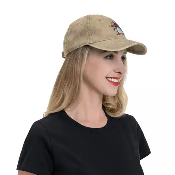 לא לא Pingu רטרו מצחיק כובע בייסבול משובח במצוקה דנים כובע Snapback גברים, נשים, חיצונית בקיץ מתכוונן מתאים לפטריות הכובע