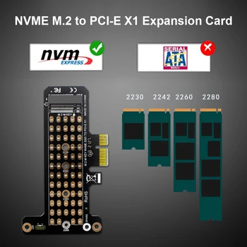 למחשב כונן M. 2 NVME ל PCI-E X1 המתאם תומך PCI-E4.0/3.0 2230/2242/2260/2280
