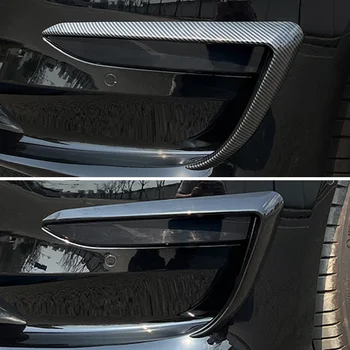 לפני אור ערפל מכסה עבור טסלה מודל 3 מנורות להב לקצץ ספוילר הרוח סכין פגוש מסיבי פחמן ABS 2017-2023 המכונית שינוי