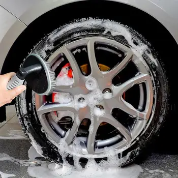 לשטוף את המכונית צמיג מברשת ערכת 2pcs גלגל צמיגים מברשת סט לניקוי גלגלים לשימוש רב תכליתי, מברשת לניקוי גלגלים חישוקים אופנועים