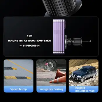 מגנט מחזיק טלפון נייד מתכוונן סופר יניקה Snap-סוג רכב הר גמיש מגנטי חזק טלפון קליפ אוניברסלי 360