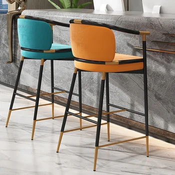 מודרני מינימליסטי בד כסאות בר למטבח דלפק קבלה כסאות בר אור יוקרה מעצב משענת גב גבוה הכיסאות הביתה בר הכיסא