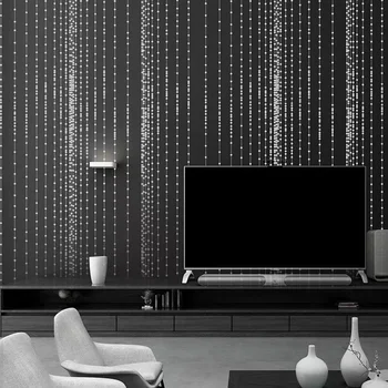 מודרני מינימליסטי-גיאומטרי 3d טפט Pvc וילון חרוזים דפוס סלון, חדר שינה טלוויזיה רקע נייר קיר ציור קיר אדום שחור