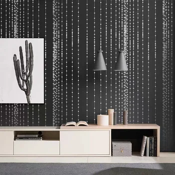 מודרני מינימליסטי-גיאומטרי 3d טפט Pvc וילון חרוזים דפוס סלון, חדר שינה טלוויזיה רקע נייר קיר ציור קיר אדום שחור