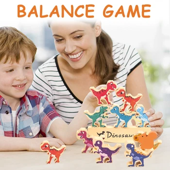 מוטוריקה עדינה בצורת דינוזאור לא רעיל טטרה מגדל איזון משחק לוח משחקים מונטסורי לחינוך מוקדם צעצועים לילדים הילד