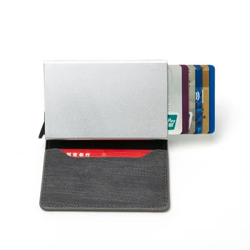 מותאם אישית מחזיק כרטיס Rfid סיבי פחמן שחור עור Silm ארנק גברים מתנה אישית RFID הכרטיס עם כסף קליפים הארנק