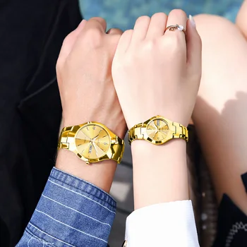 מותג יוקרה לזוגות שעון יד Pareja Relogios Masculino Feminino שלו שלה מתנות סטים רלו גבר Mujer שעון גברים נשים