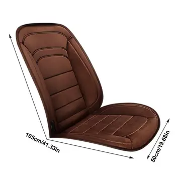 מחומם במכונית כרית מושב קטיפה, מושב נוח יותר חם 12V מחוממת בחורף תרמי כרית מושב ארגונומי עם רצועה אלסטית