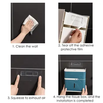 מטבח חדש נייר אחסון קיר רכוב עמיד במים מחזיק נייר טואלט אחסון מתלה רקמה תיבת מדף גליל/לצייר לנייר