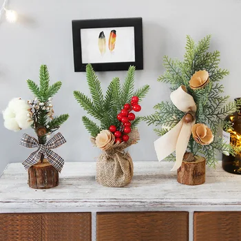 מיני שולחן עץ חג המולד, סיר קטן בונסאי, עצים מלאכותיים, חלון קישוטים, לחדר בבית, מסיבת חג המולד, השנה החדשה Decoratio