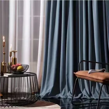 מינימליסטי בסגנון אירופאי יוקרתי וילונות קטיפה הסלון חדר השינה הצללה צמר וילונות קטיפה חלון מותאמת אישית וילון טול