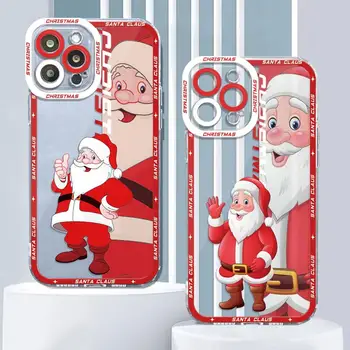 מלאך ברור טלפון Xiaomi Redmi הערה 11 9 8 11T 10T 9T 8T 10 Pro 9 10A 9A 9 9C 10 10 11S כיסוי חג המולד סנטה קלאוס.