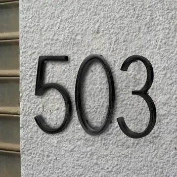 מספרים כתובת פלאק סימן קל להתקנה בבית מרחף מספר מכתבים הבית מגירה סימן שחור מספר תג מלון מדבקה