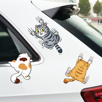 מצחיק חתול מחמד הרכב מדבקה טיפוס חתולים בעלי חיים עיצוב מדבקות לרכב קישוט הגוף יצירתי מדבקות רכב אוטומטי עיצוב אביזרים