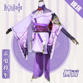משחק Genshin השפעה Raiden שוגון תחפושת Cosplay פאות נעלי שמלת מסיבת תלבושת אחידה נשים ליל כל הקדושים תלבושות