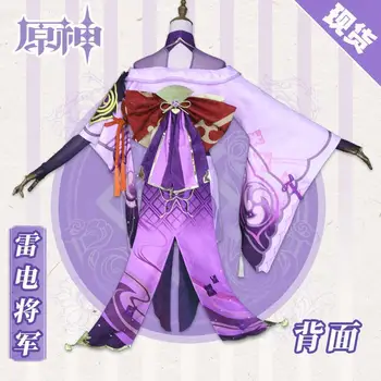 משחק Genshin השפעה Raiden שוגון תחפושת Cosplay פאות נעלי שמלת מסיבת תלבושת אחידה נשים ליל כל הקדושים תלבושות