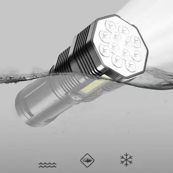 מתח גבוה Led פנס קמפינג הלפיד 4 מצבי תאורה עמיד במים סופר מבריק לפיד נטענת הביתה תאורת LED לפיד