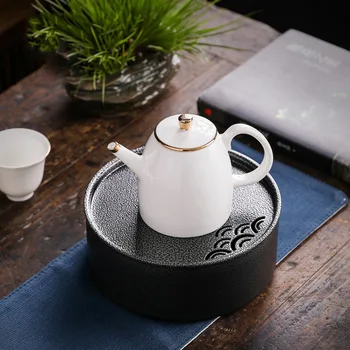 מתכת סיר כיוון ברזל יצוק אש גביע בסגנון יפני תה שולחן קונג פו ערכת תה אחסון מים, תה קטן מגש קליי קומקומים