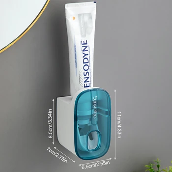 מתקן משחת שיניים אוטומטי קיר רכוב עצלן מסחטת משחת שיניים Dustproof מחזיק מברשת שיניים האמבטיה אביזר להגדיר