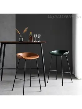 נורדי בר הכיסא משק מודרני פשוט כיסא גבוה ברזל פנאי בר הכיסא מול שולחן קפה גבוה צואה