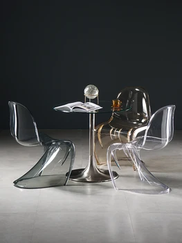 נורדי האוכל הכיסא יצירתי אקרילי פלסטיק האוכל Chairhost בכיסא קריסטל צואה Diningroom ריהוט שקוף כורסה