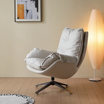 נורדי עור אמנות יחיד ספה כסא משרד ביתי עסקים מודרני עיצוב יצירתי פשוט פנאי חזרה לכיסא