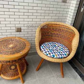 נורדי ריהוט גן אמיתי קש הכיסא מרפסת פנאי שלוש חתיכת קבוצה אחת חצר הכיסא הביתה יצירתי חיצוני הכיסא