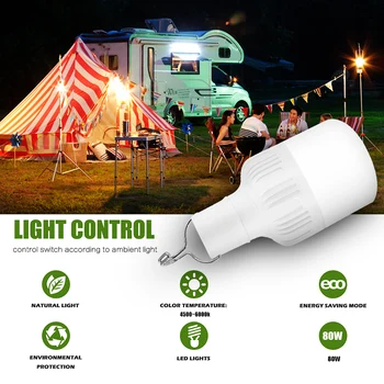 נטענת USB נייד תאורת חירום LED נורות מנורת סוללה פנס חיצוני אוהל קמפינג אור פטיו-מרפסת תאורת גן