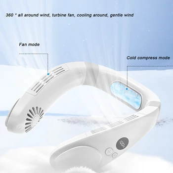 נייד הצוואר מאוורר נייד מיזוג אוויר מאוורר חשמלי נטענת USB Mini Bladeless אוהדי ספורט תחת כיפת השמיים