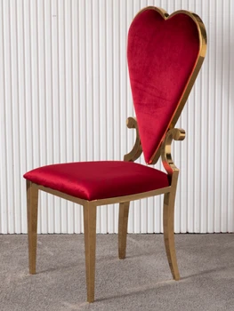 נירוסטה האוכל הכיסא אופנה מלון מתכת, כסאות אוכל מודרניים הביתה אור יוקרה ומתן הכיסא הרהיטים בסלון