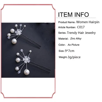 נשים פרל פרחים אופנה סיכות 3Pcs בעבודת יד כלה מסיבת חתונה תכשיטי שיער עבור שיער המזלג קישוטים ואביזרים מתנות