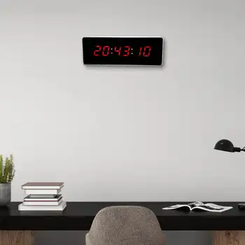 סגסוגת אלומיניום שעון קיר דיגיטלי LED לוח שנה קיר שעון טמפרטורה שעוני קיר האיחוד האירופי Plug 110-240V עיצוב מודרני הביתה קיר בעיצוב
