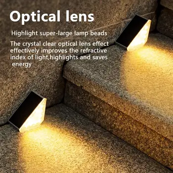 סולארית LED חיצוני אנטי-גניבה מדרגה אור עדשה עיצוב המנורה סופר מסיבת תאורה עיצוב IP67 אווירה שלב עמיד למים בהיר O0W5