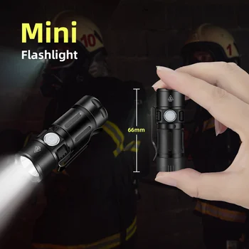 סופר מבריק מיני נייד פנס LED נטענת USB כיס לפיד קמפינג עמיד למים אור