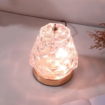 סיבוב קריסטל מנורת שולחן אקרילי צבעוני RGB שליטה מרחוק דינמי אדווה חם Atomphere LED לילה אור