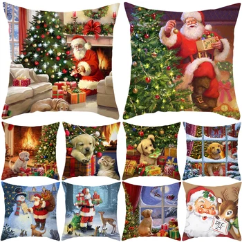 סנטה קלאוס, חג המולד כרית לכסות את קישוטי חג המולד 2023 הביתה שמח נואל חג המולד מתנת חג המולד קישוטי השנה החדשה 2024