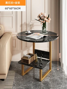 ספה, שולחן צד, שולחן הקפה המודרני סלון אור יוקרה שכבה כפולה אחסון מדף תה טבלה פשוטה השינה ריהוט הבית