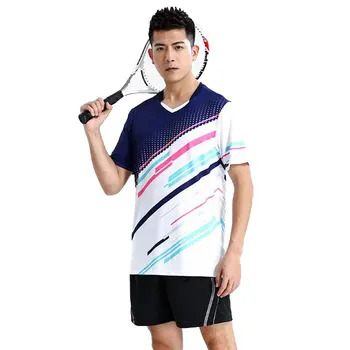 ספורט חדש טניס חולצות גברים בדמינטון טי יבש מהירה שולחן גופיות פינג פונג גולף הצוות פועל כושר אימון ספורט חולצות