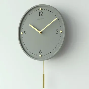 סקנדינביה מלט שעון קיר עם מתכת המטוטלת תעשייתי הרוח השינה השקטה מחט השעון בסלון 11 סנטימטר סביב השעון