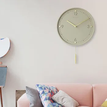 סקנדינביה מלט שעון קיר עם מתכת המטוטלת תעשייתי הרוח השינה השקטה מחט השעון בסלון 11 סנטימטר סביב השעון