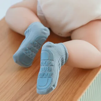 סתיו החלקה התינוק קצר גרבי כותנה פסים בצבע מלא ילדים, בנים בנות הרצפה גרביים פעוטות תינוק גרב