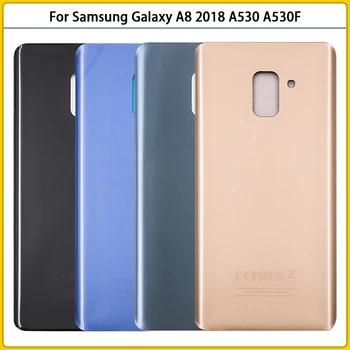 עבור Samsung Galaxy A8 2018 A530 A530DS A530F SM-A530F לוח זכוכית הסוללה כיסוי אחורי הדלת האחורית דיור מקרה חלקי חילוף