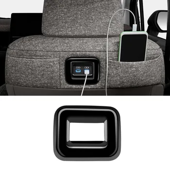 עבור טויוטה Sienta 2022 2023 במושב האחורי של רכב USB לצייד את נמל הטעינה כיסוי מגן מסגרת לוח לקצץ מבריק שחור RHD