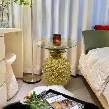 עיצוב הבית הזהב אננס שולחן קפה נמוך מעצב הרהיטים בסלון יצירתי השינה בחדר האוכל בר תה קישוטי שולחן