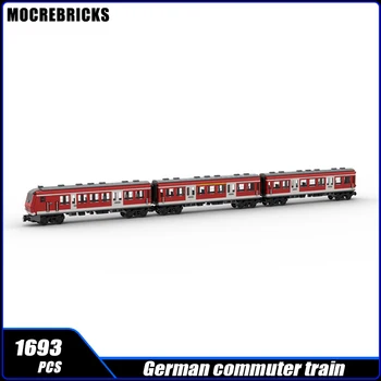 עיר רכבת גרמניה ברכבת נוסעים MOC הבניין במהירות גבוהה הרכבת הנוסעת במרכבה ערכות הרכבה דגם לבנים צעצועים מתנות