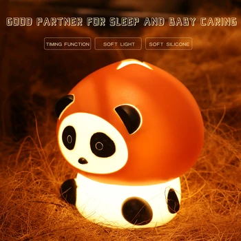 ערמונים פנדה חמוד מנורת לילה לילדים המנורה ערמונים חמים עמעום צבע RGB מלטף את המנורה המושלמת עבור תינוקות, ילדים חדרי שינה